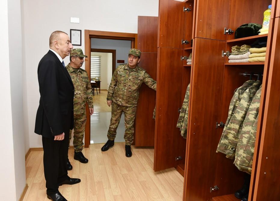 Ali Baş Komandan İlham Əliyev Beyləqanda yeni inşa edilmiş “N” saylı hərbi hissəsində yaradılan şəraitlə tanış olub (FOTO) (YENİLƏNİB)