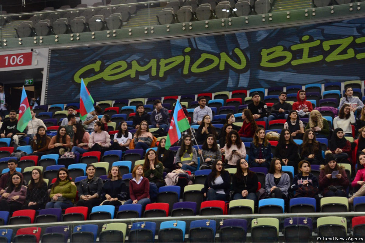 Milli Gimnastika Arenasında batut gimnastikası və tamblinq üzrə Dünya Kubokunun açılış mərasimi keçirilib (FОТО)