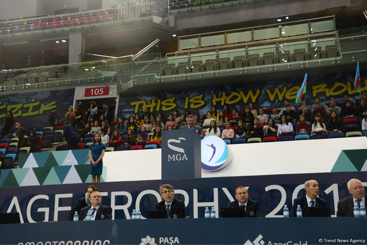 Milli Gimnastika Arenasında batut gimnastikası və tamblinq üzrə Dünya Kubokunun açılış mərasimi keçirilib (FОТО)