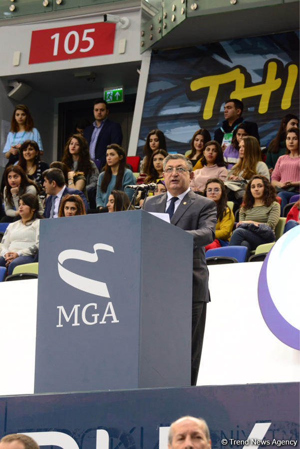Milli Gimnastika Arenasında batut gimnastikası və tamblinq üzrə Dünya Kubokunun açılış mərasimi keçirilib (FОТО)