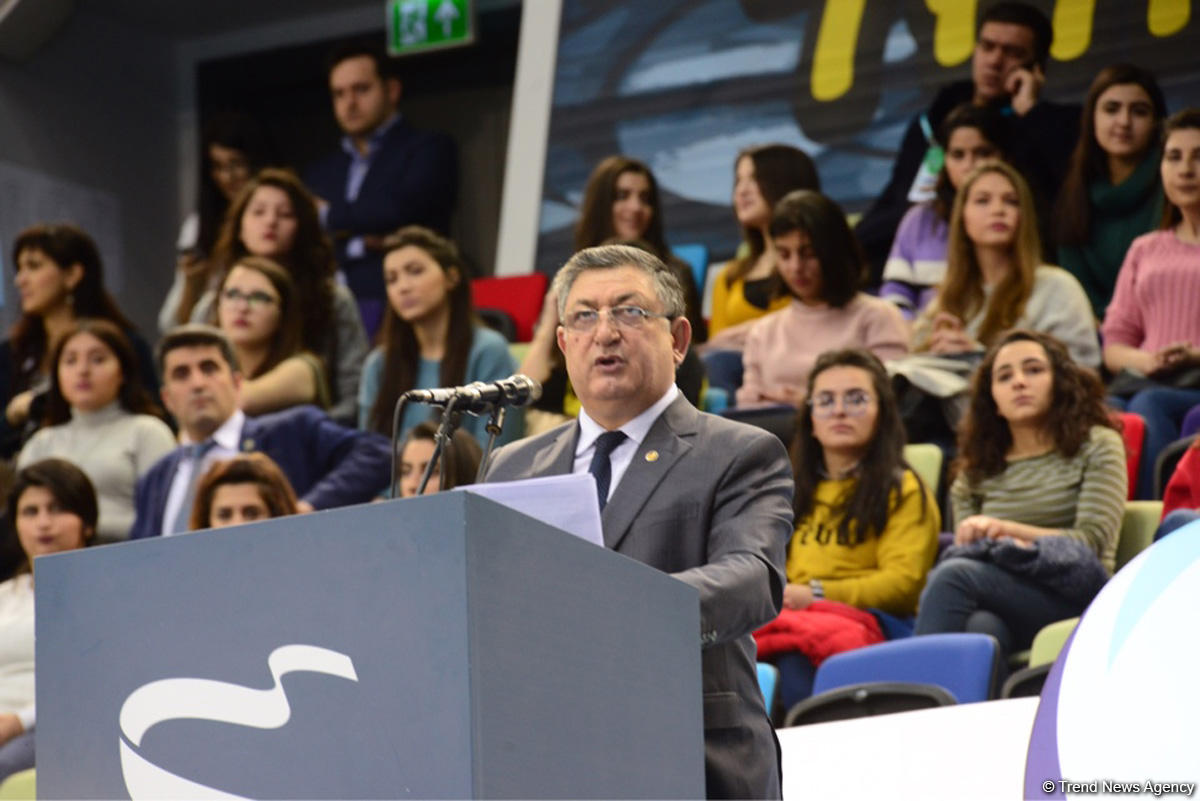 Milli Gimnastika Arenasında batut gimnastikası və tamblinq üzrə Dünya Kubokunun açılış mərasimi keçirilib (FОТО)