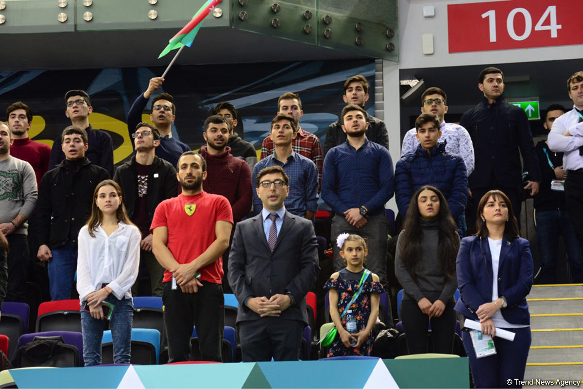 Milli Gimnastika Arenasında batut gimnastikası və tamblinq üzrə Dünya Kubokunun açılış mərasimi keçirilib (FОТО)