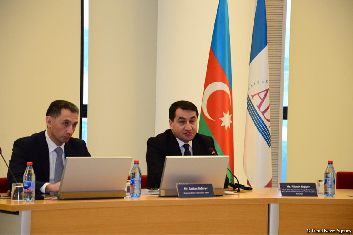 ADA-da "Azərbaycanın Ermənistanın işğalı altında olan ərazilərində qeyri-qanuni fəaliyyətlər: Peykdən çəkilmiş şəkillər, sübutlar" adlı hesabatın təqdimatı olub (FOTO)