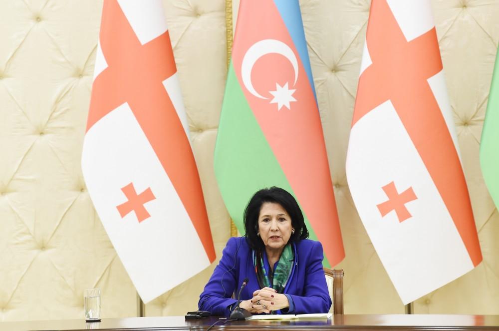 Salome Zurabişvili: İndi Gürcüstan və Azərbaycanın qarşısında duran əsas məqsəd daha böyükmiqyaslı layihələri gündəmə gətirməkdir