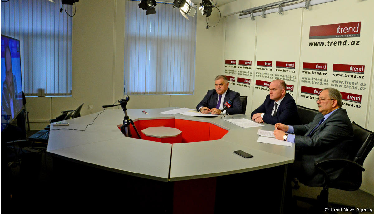 Trend İnformasiya Agentliyində "Azərbaycan və Rusiyanın iqtisadi və investisiya əməkdaşlığı: yeni artım nöqtələri” mövzusunda Moskva-Bakı videokörpüsü keçirilib (FOTO)