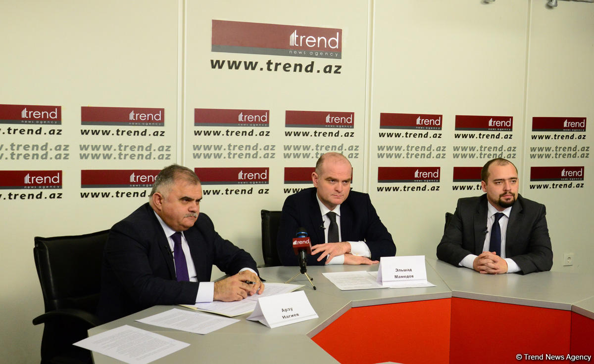 Trend İnformasiya Agentliyində "Azərbaycan və Rusiyanın iqtisadi və investisiya əməkdaşlığı: yeni artım nöqtələri” mövzusunda Moskva-Bakı videokörpüsü keçirilib (FOTO)