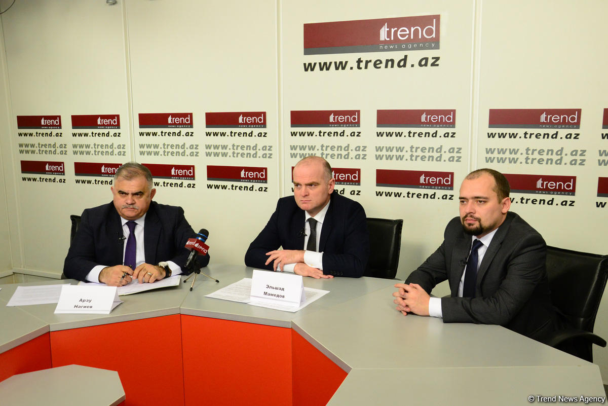 Trend İnformasiya Agentliyində "Azərbaycan və Rusiyanın iqtisadi və investisiya əməkdaşlığı: yeni artım nöqtələri” mövzusunda Moskva-Bakı videokörpüsü keçirilib (FOTO)