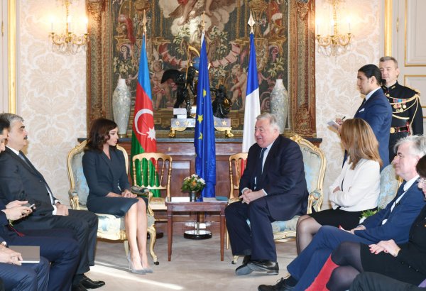 Birinci vitse-prezident Mehriban Əliyeva Fransa Senatının sədri Jerar Larşe ilə görüşüb (FOTO)