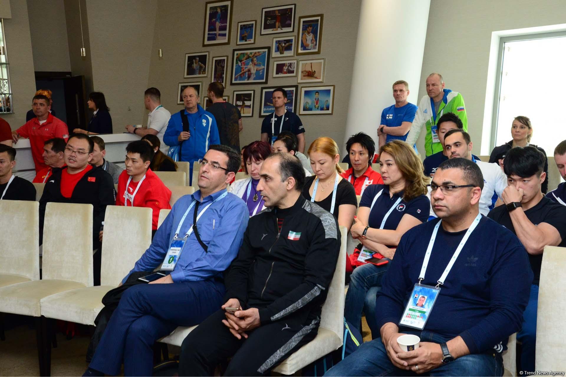 Bakıda idman gimnastikası üzrə Dünya Kubokunun püşkatma mərasimi keçirilib (FOTO)