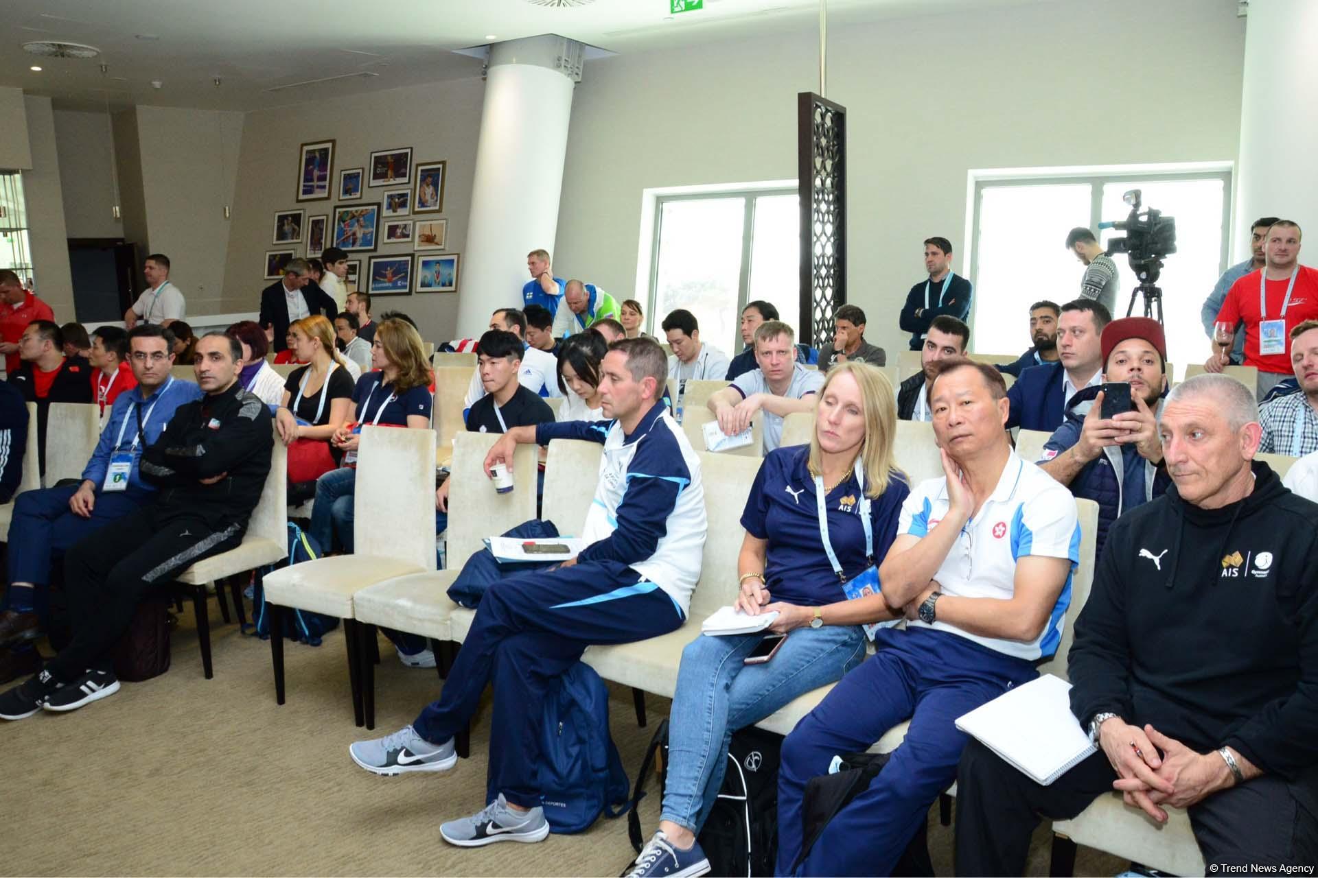 Bakıda idman gimnastikası üzrə Dünya Kubokunun püşkatma mərasimi keçirilib (FOTO)