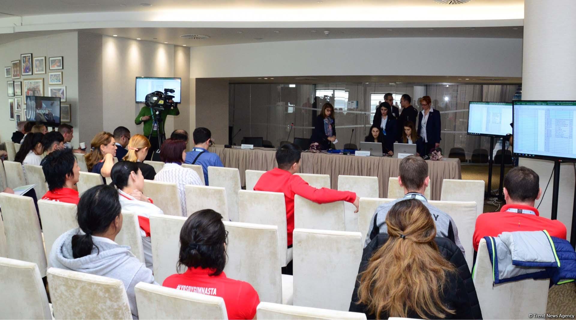 Bakıda idman gimnastikası üzrə Dünya Kubokunun püşkatma mərasimi keçirilib (FOTO)
