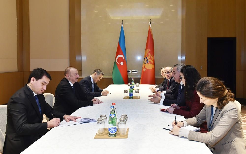 Prezident İlham Əliyevin monteneqrolu həmkarı ilə görüşü olub