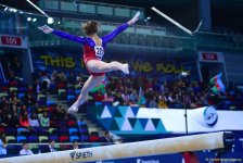 Milli Gimnastika Arenasında idman gimnastikası üzrə Dünya Kuboku çərçivəsində yarışlar davam edir (FOTO)