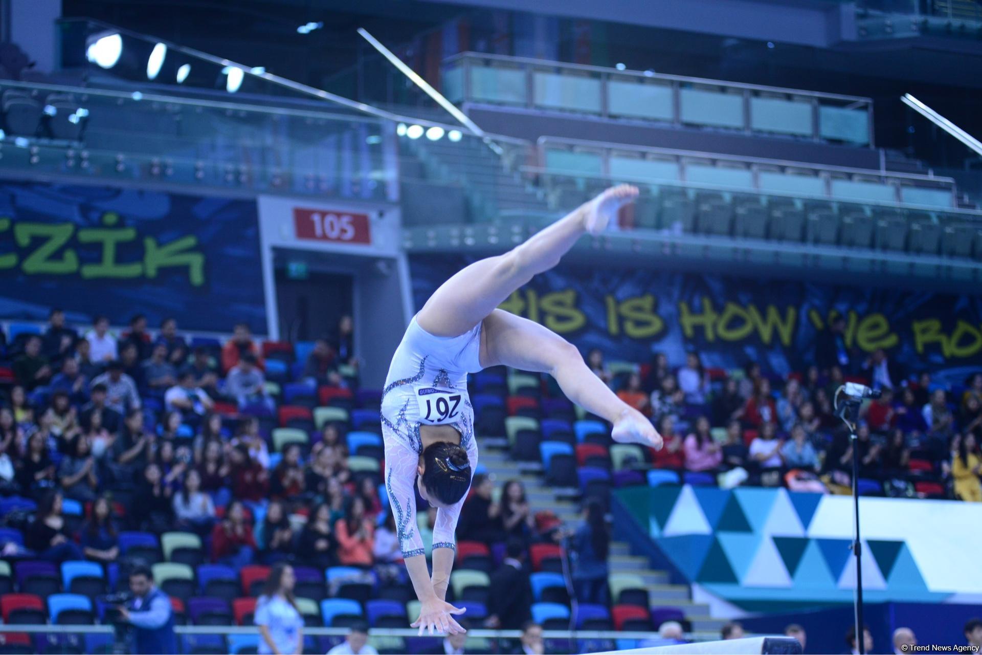 Bakıda idman gimnastikası üzrə Dünya Kubokunda ikinci yarış günü başladı (FOTO)