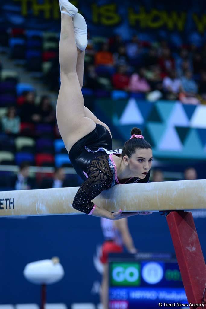 Bakıda idman gimnastikası üzrə Dünya Kubokunda ikinci yarış günü başladı (FOTO)