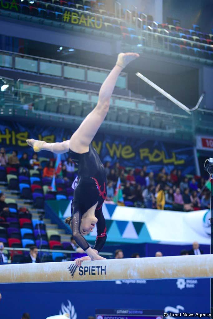 Milli Gimnastika Arenasında idman gimnastikası üzrə Dünya Kuboku çərçivəsində yarışlar davam edir (FOTO)