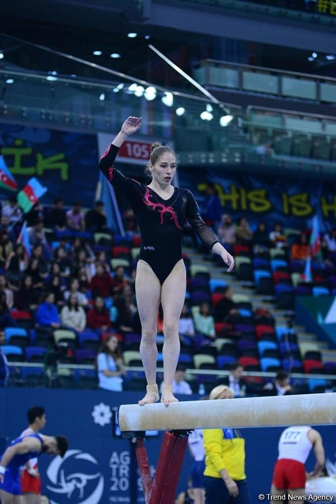 Milli Gimnastika Arenasında idman gimnastikası üzrə Dünya Kuboku çərçivəsində yarışlar davam edir (FOTO)