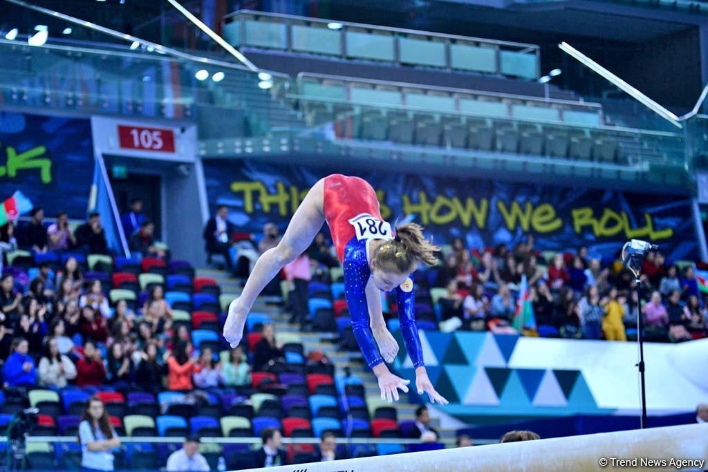 Milli Gimnastika Arenasında idman gimnastikası üzrə Dünya Kuboku çərçivəsində yarışlar davam edir (FOTO)