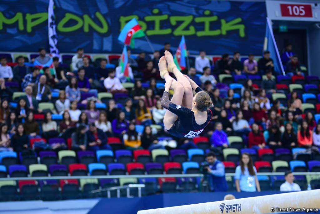 Milli Gimnastika Arenasında idman gimnastikası üzrə Dünya Kuboku çərçivəsində yarışlar davam edir (FOTO)