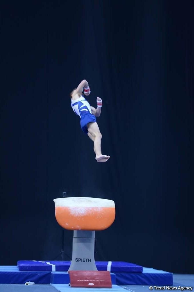 Milli Gimnastika Arenasında idman gimnastikası üzrə Dünya Kuboku çərçivəsində yarışlar davam edir (FOTO)