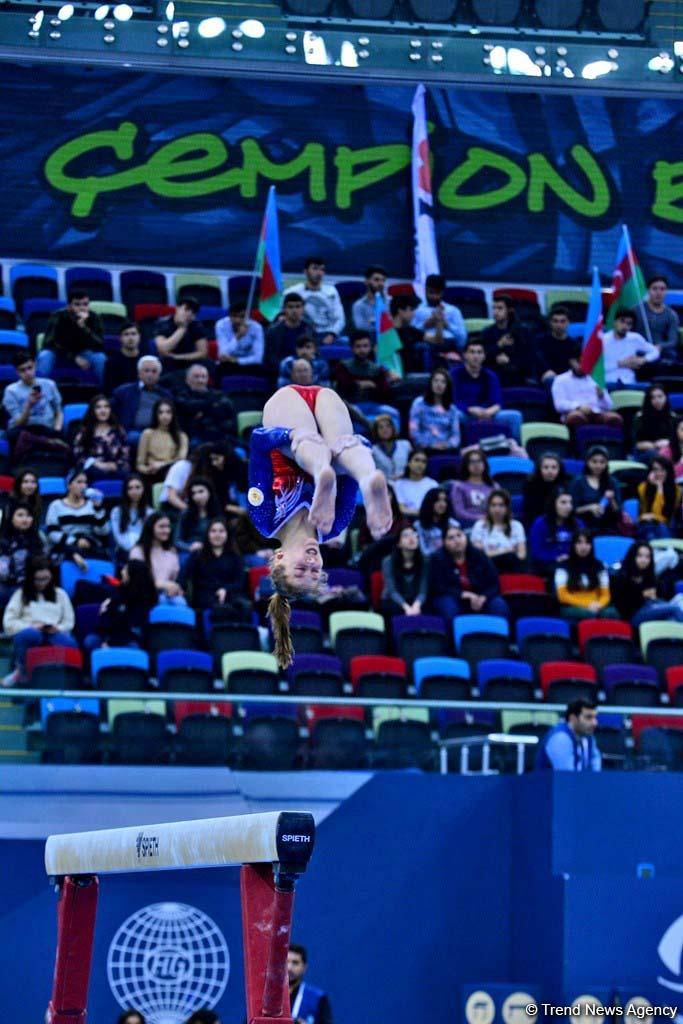 Milli Gimnastika Arenasında idman gimnastikası üzrə Dünya Kuboku çərçivəsində yarışlar davam edir (FOTO)