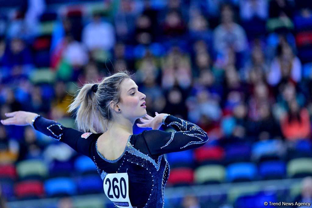 Milli Gimnastika Arenasında idman gimnastikası üzrə Dünya Kuboku çərçivəsində yarışlar davam edir (FOTO)