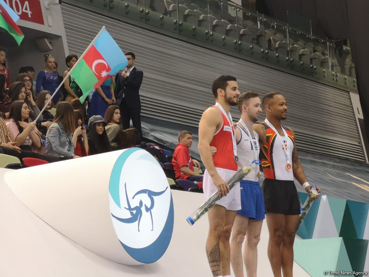 Bakıda Dünya Kubokunda sərbəst hərəkətlərin yekunu üzrə qalib gimnastlar müəyyənləşib (FOTO/VİDEO)