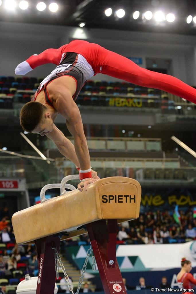 Milli Gimnastika Arenasında idman gimnastikası üzrə Dünya Kubokunun final yarışları (FOTO)
