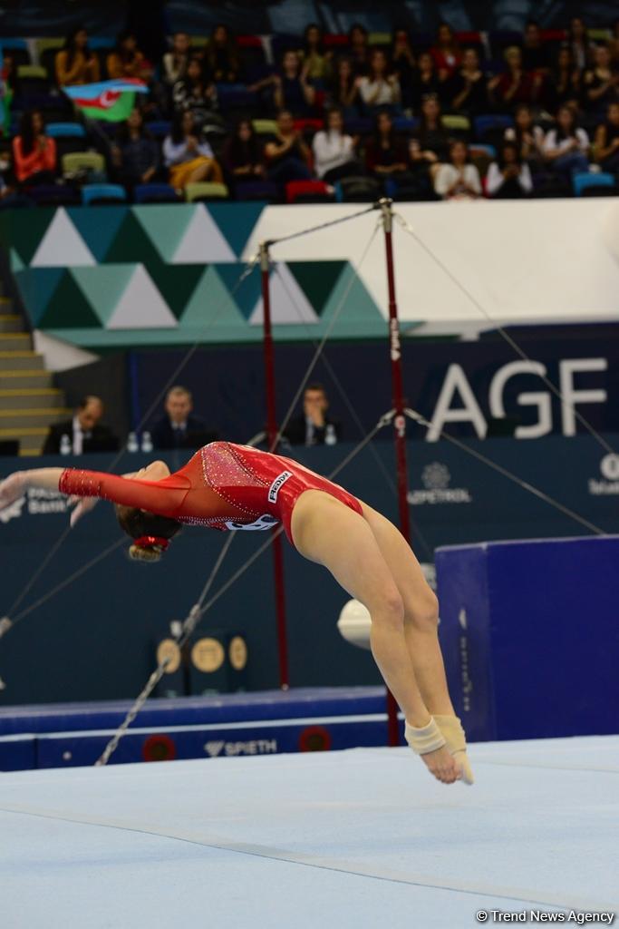 Milli Gimnastika Arenasında idman gimnastikası üzrə Dünya Kubokunun final yarışları (FOTO)