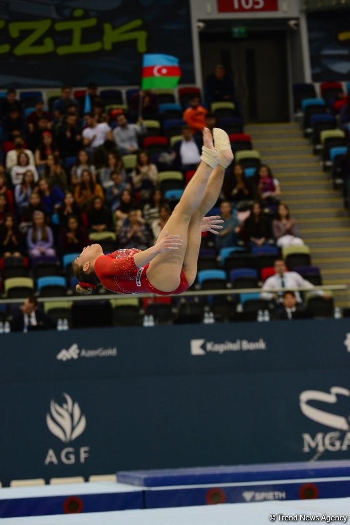 Milli Gimnastika Arenasında idman gimnastikası üzrə Dünya Kubokunun final yarışları (FOTO)