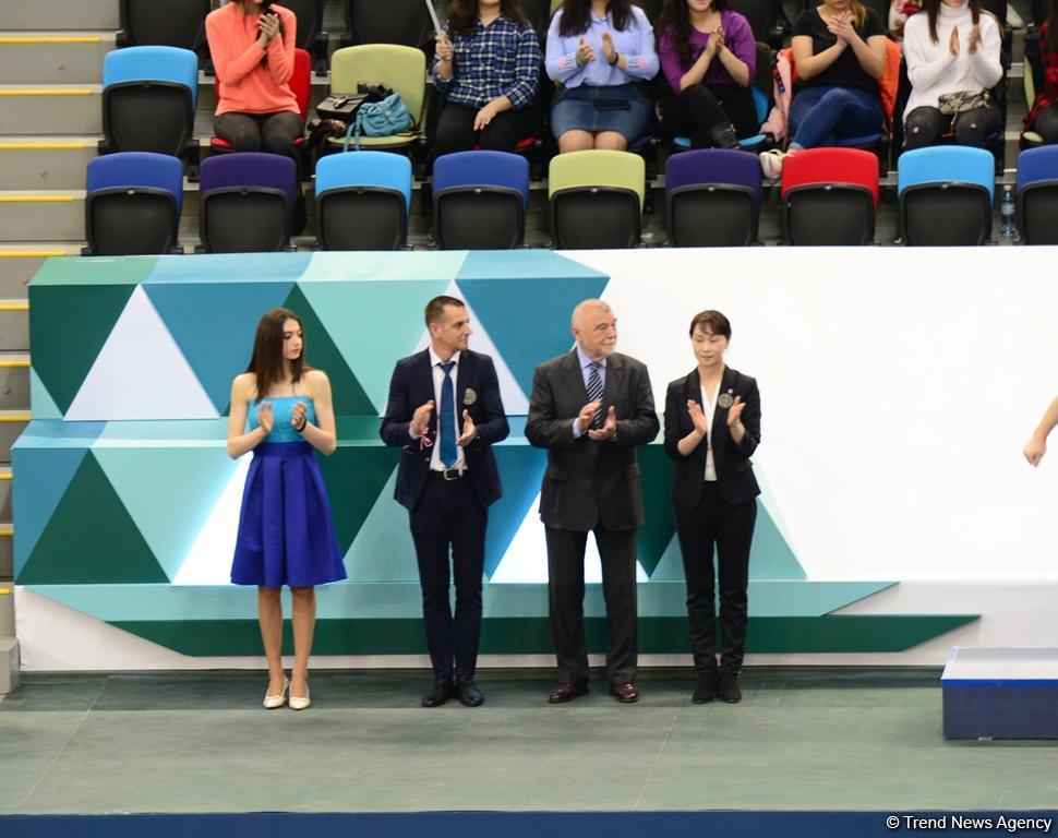 Bakıda idman gimnastikası üzrə Dünya Kubokunun qaliblərinin mükafatlandırılması mərasimi olub (FOTO)