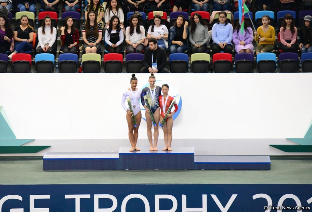 Bakıda idman gimnastikası üzrə Dünya Kubokunun qaliblərinin mükafatlandırılması mərasimi olub (FOTO)