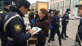 Piyadalar saxlanıldı - 20 nəfərə protokol yazılıb (FOTO)