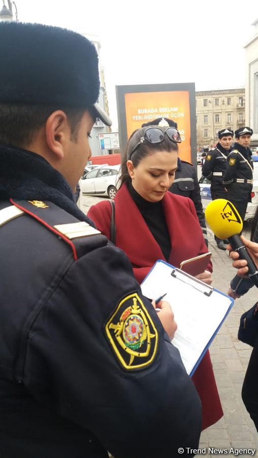 Piyadalar saxlanıldı - 20 nəfərə protokol yazılıb (FOTO)