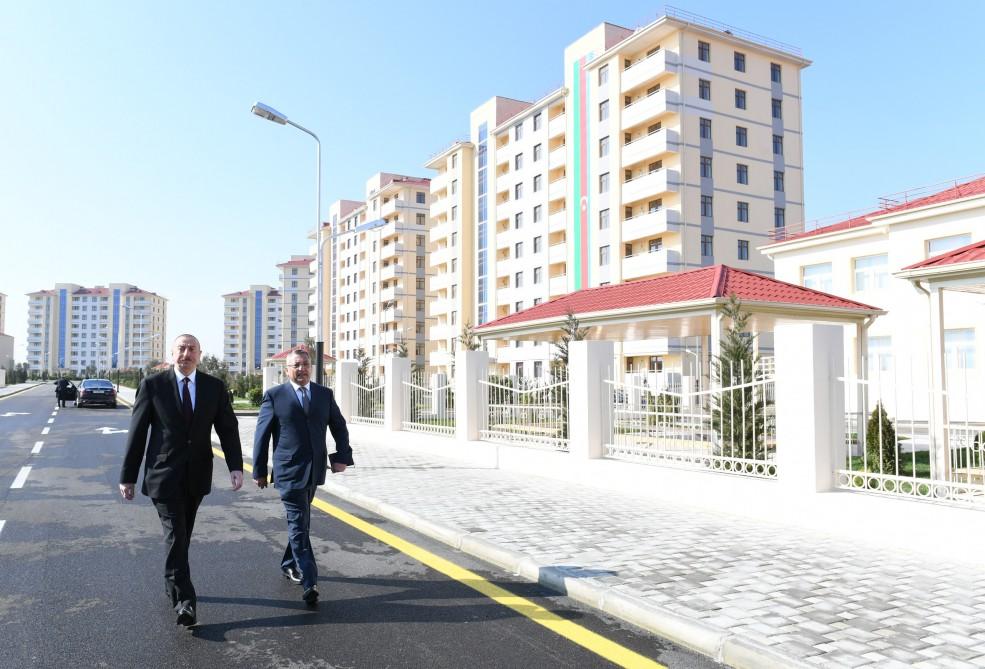 Prezident İlham Əliyev Kürdəxanıda məcburi köçkün ailələri üçün yeni yaşayış kompleksinin açılışında iştirak edib (FOTO) (YENİLƏNİB 3)