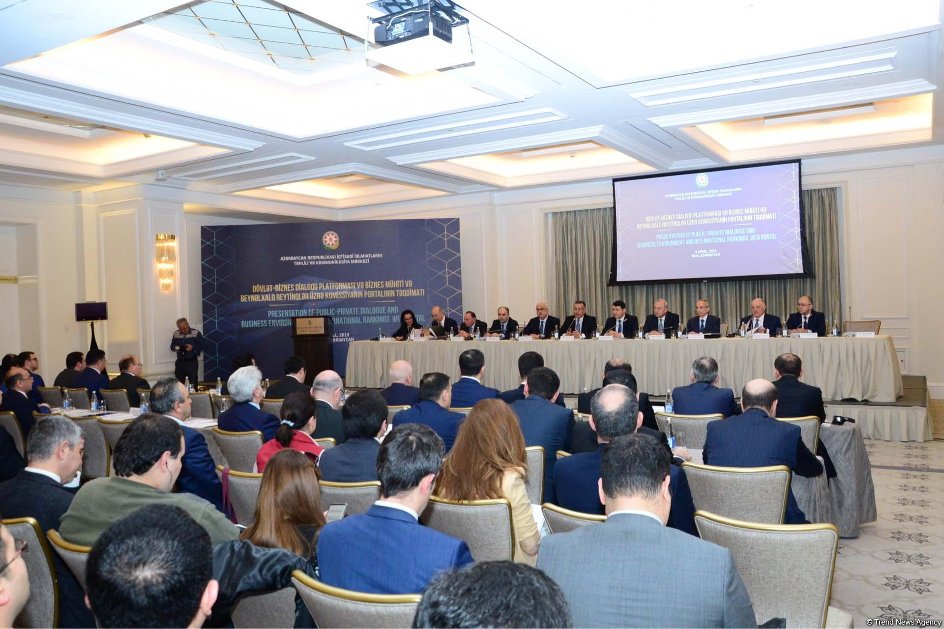 Bakıda Dövlət-Biznes Dialoqu Platformasının təqdimatı keçirilir (FOTO) (YENİLƏNİB)