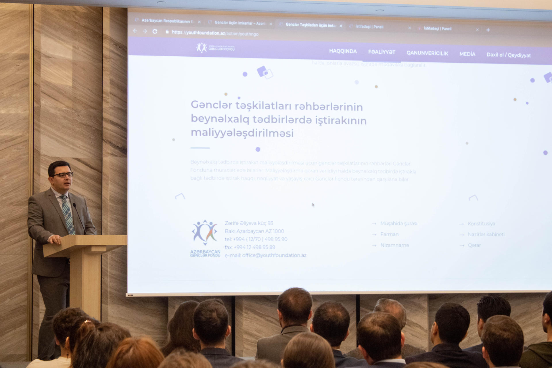 Gənclər Fondu rəsmi internet saytının yenilənmiş versiyasını təqdim etdi (FOTO)