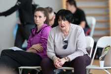 Milli Gimnastika Arenasında bədii gimnastika üzrə Dünya Kubokunun iştirakçılarının podium məşqləri keçirilib (FOTOREPORTAJ)