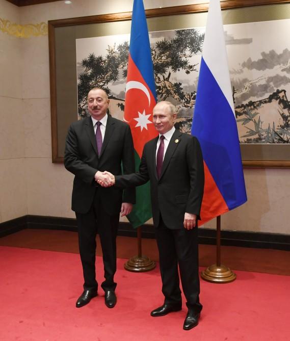 Pekində Azərbaycan və Rusiya prezidentlərinin görüşü olub (YENİLƏNİB) (FOTO)