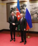 Pekində Azərbaycan və Rusiya prezidentlərinin görüşü olub (YENİLƏNİB) (FOTO)