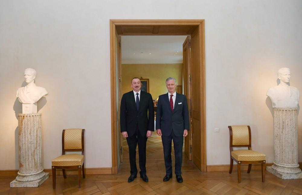 Prezident İlham Əliyev Brüsseldə Belçika kralı ilə görüşüb (FOTO)