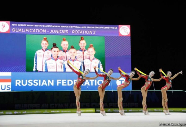 Rusiyalı gimnastlar Bakıda keçirilən bədii gimnastika üzrə Avropa çempionatının qızıl medalını qazanıb