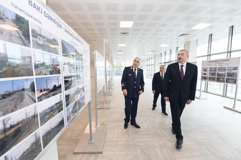 Prezident İlham Əliyev Sabunçu dəmir yolu vağzalı kompleksinin açılışında iştirak edib (YENİLƏNİB) (FOTO)
