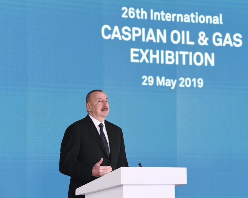 Prezident İlham Əliyev XXVI Beynəlxalq “Xəzər Neft və Qaz-2019” sərgi və konfransının açılışında iştirak edib (YENİLƏNİB) (FOTO)