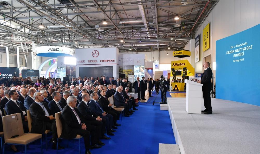 Prezident İlham Əliyev XXVI Beynəlxalq “Xəzər Neft və Qaz-2019” sərgi və konfransının açılışında iştirak edib (YENİLƏNİB) (FOTO)