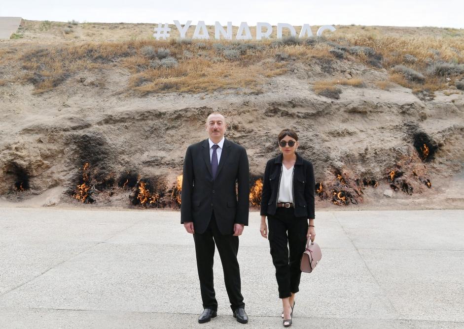 Prezident İlham Əliyev və birinci xanım Mehriban Əliyeva “Yanardağ” qoruğunun açılışında iştirak ediblər (YENİLƏNİB) (FOTO)