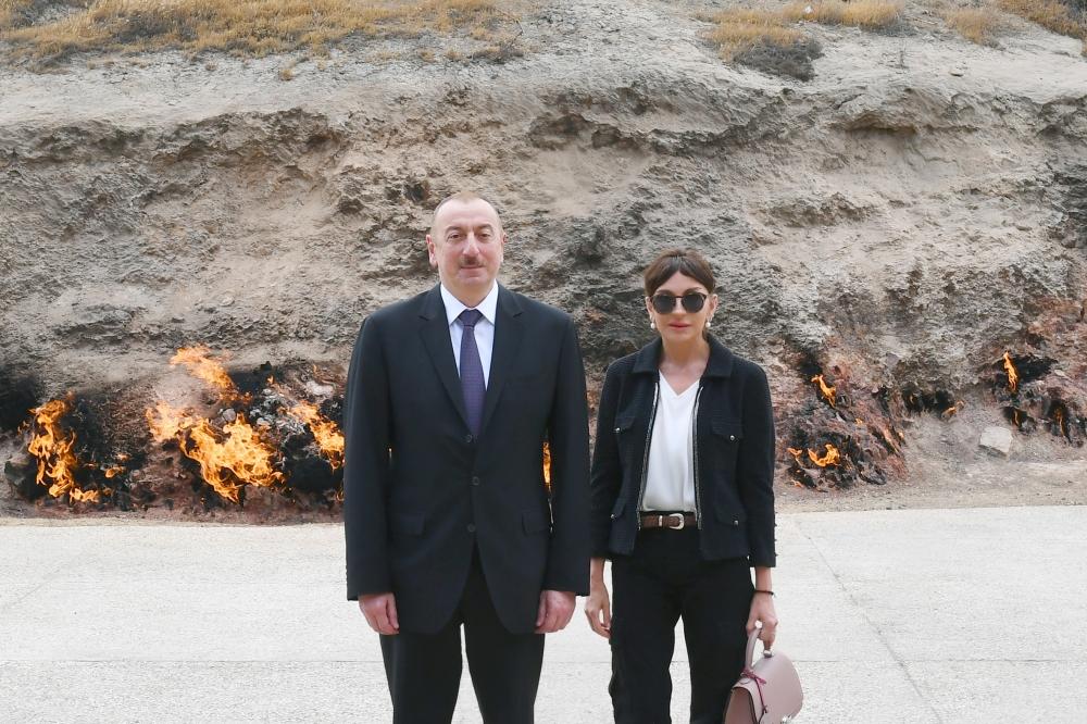 Prezident İlham Əliyev və birinci xanım Mehriban Əliyeva “Yanardağ” qoruğunun açılışında iştirak ediblər (YENİLƏNİB) (FOTO)