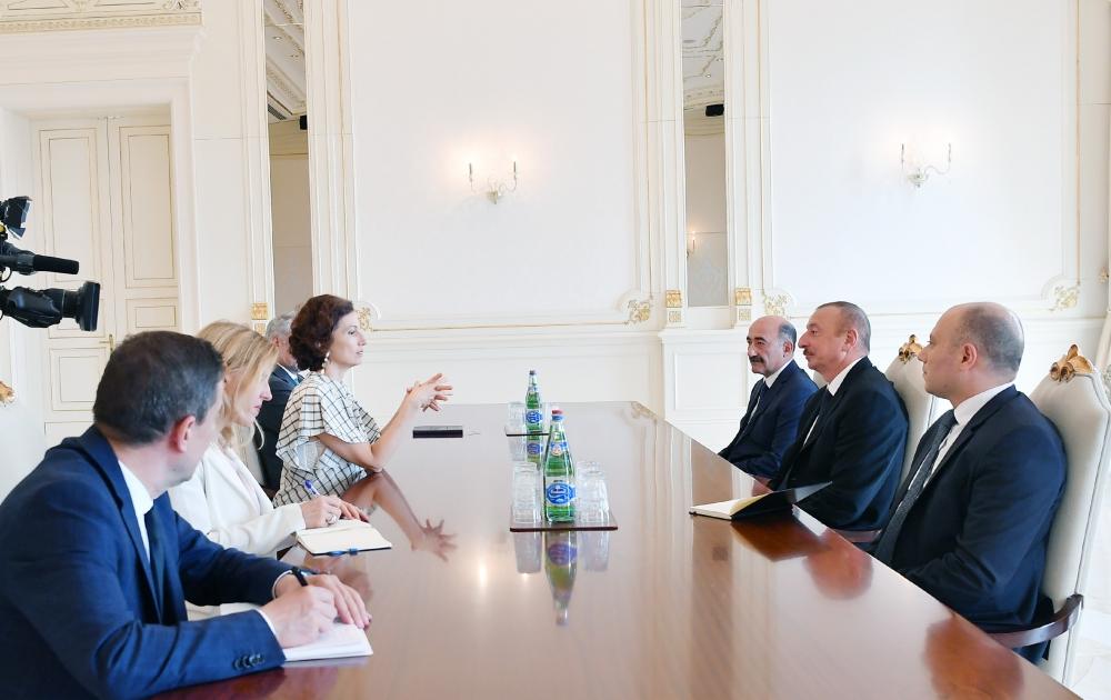 Prezident İlham Əliyev UNESCO-nun Baş direktoru Odre Azulenin rəhbərlik etdiyi nümayəndə heyətini qəbul edib (YENİLƏNİB)