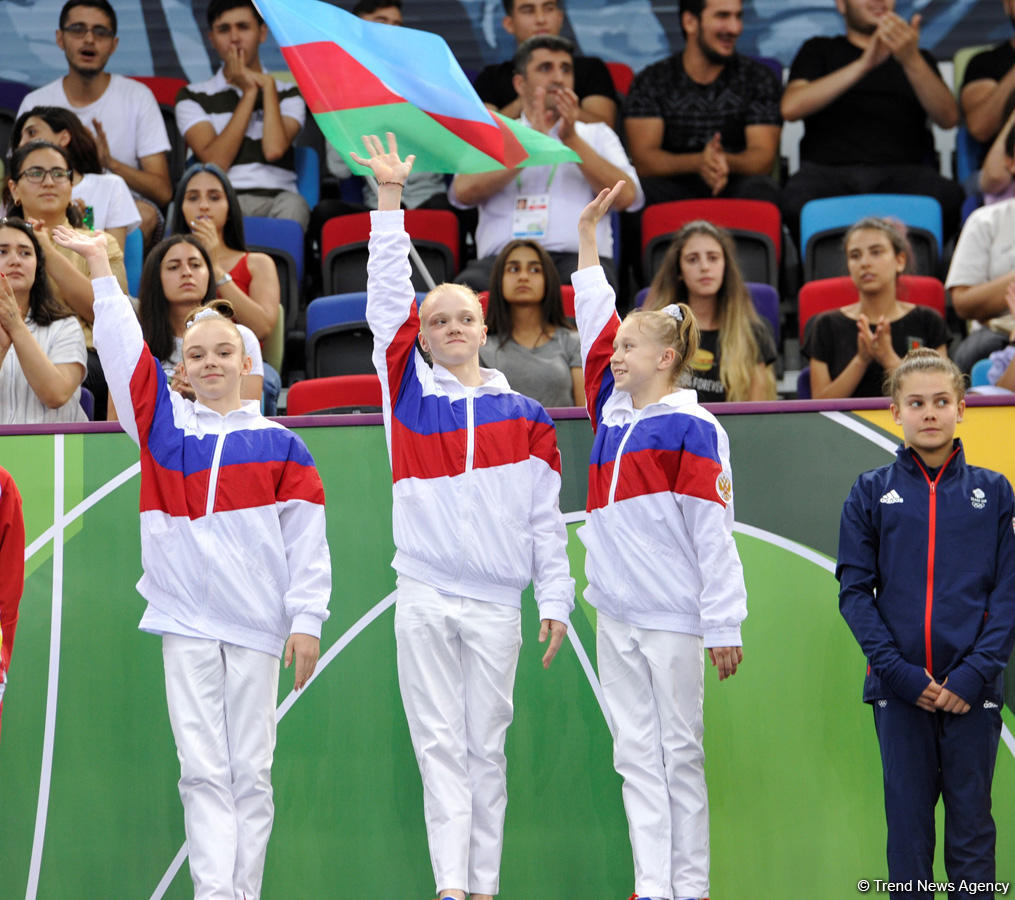 Rusiya millisi idman gimnastikası üzrə komanda yarışlarının qalibi olub - “Bakı 2019” (FOTO)
