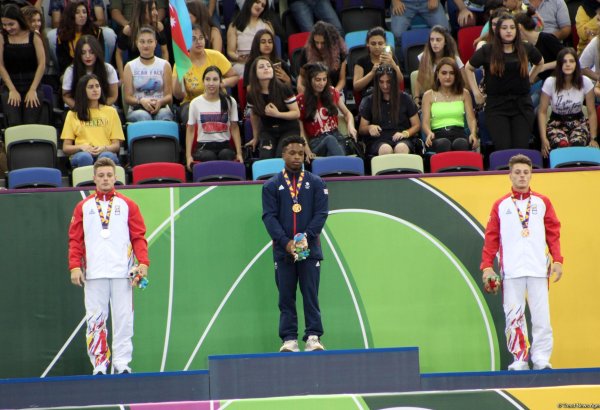 EYOF Bakı 2019-da idman gimnastikası üzrə yarışlarda növbəti mükafatlandırma mərasimi keçirilib (FOTO)